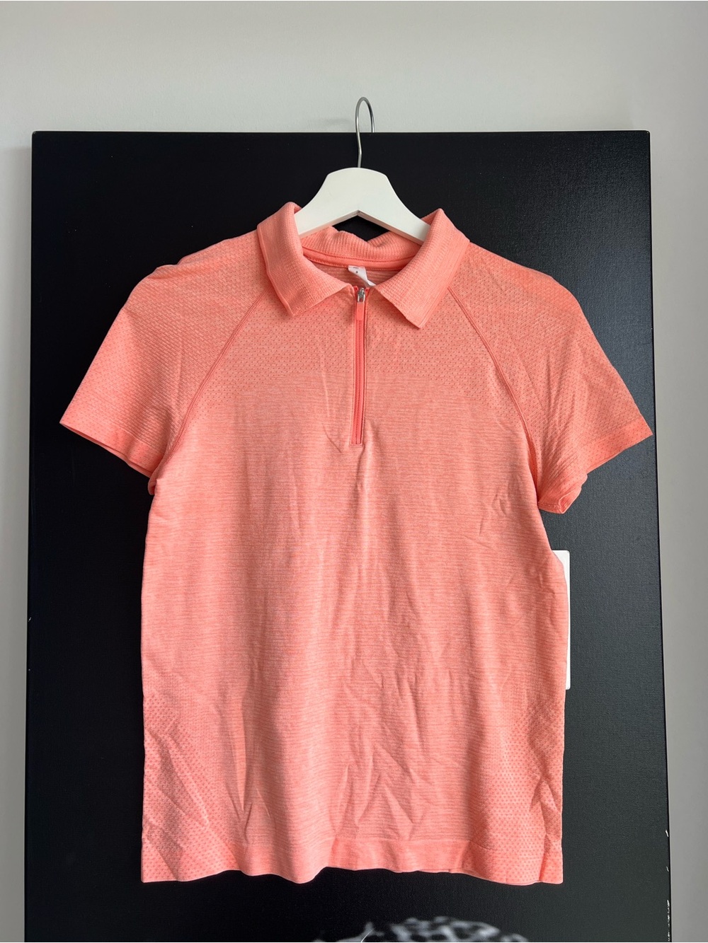 lululemon Short-Sleeve Coral Polo with Zip Collar